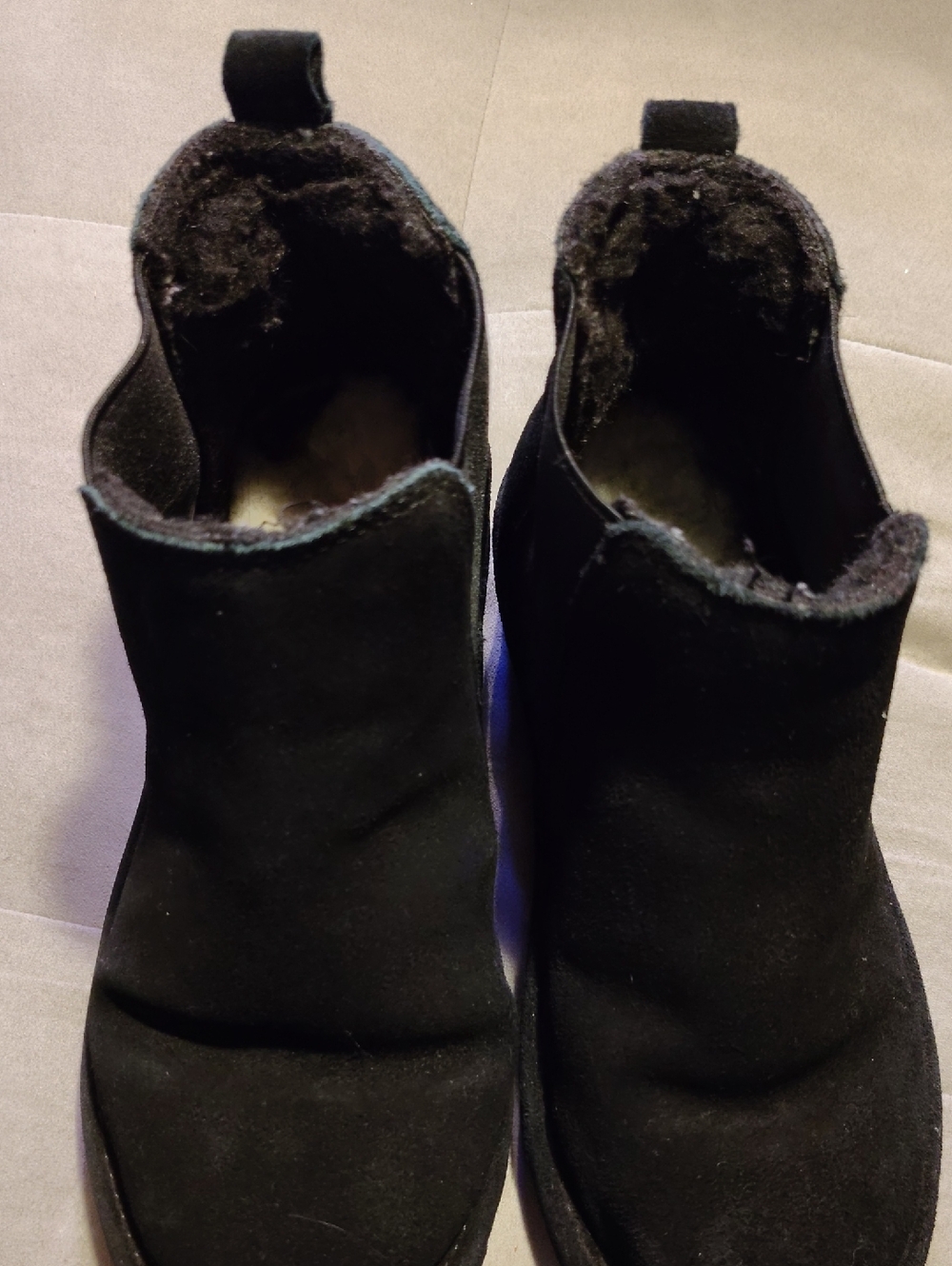 Women's Bear Paw Black Suede Ankle Booties with Cozy Lining